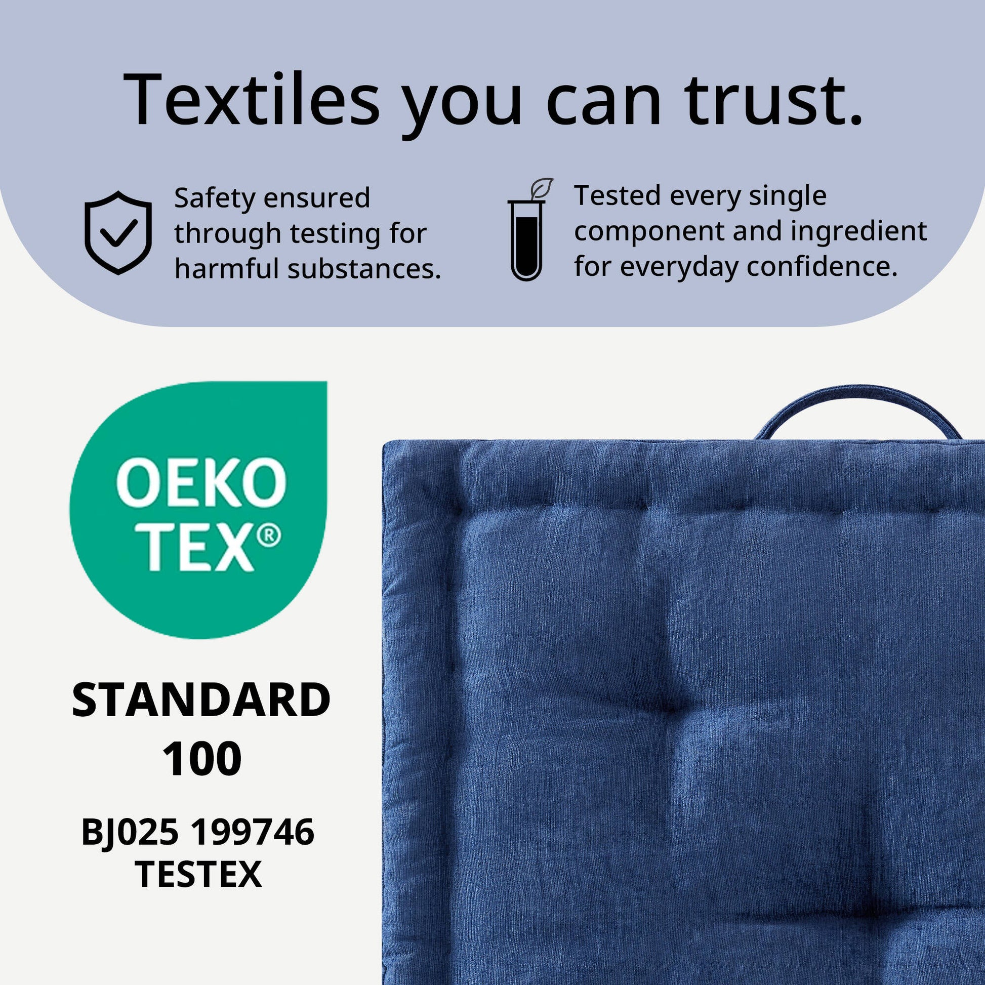 Poly Chenille Square Floor Pillow Cushion 24X24" Navy Blue Polyester