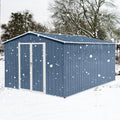 Metal Garden Sheds 10Ftx12Ft Outdoor Blue Blue Metal