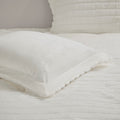 Faux Fur Comforter Set King Ivory Polyester