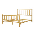 Farmhouse Log Bed Frame Queen Rustic Style Pure Solid Pine Cylinder Construction Bed Fits Mattresses And Box Springs, Natural Finish Queen Natural Pine