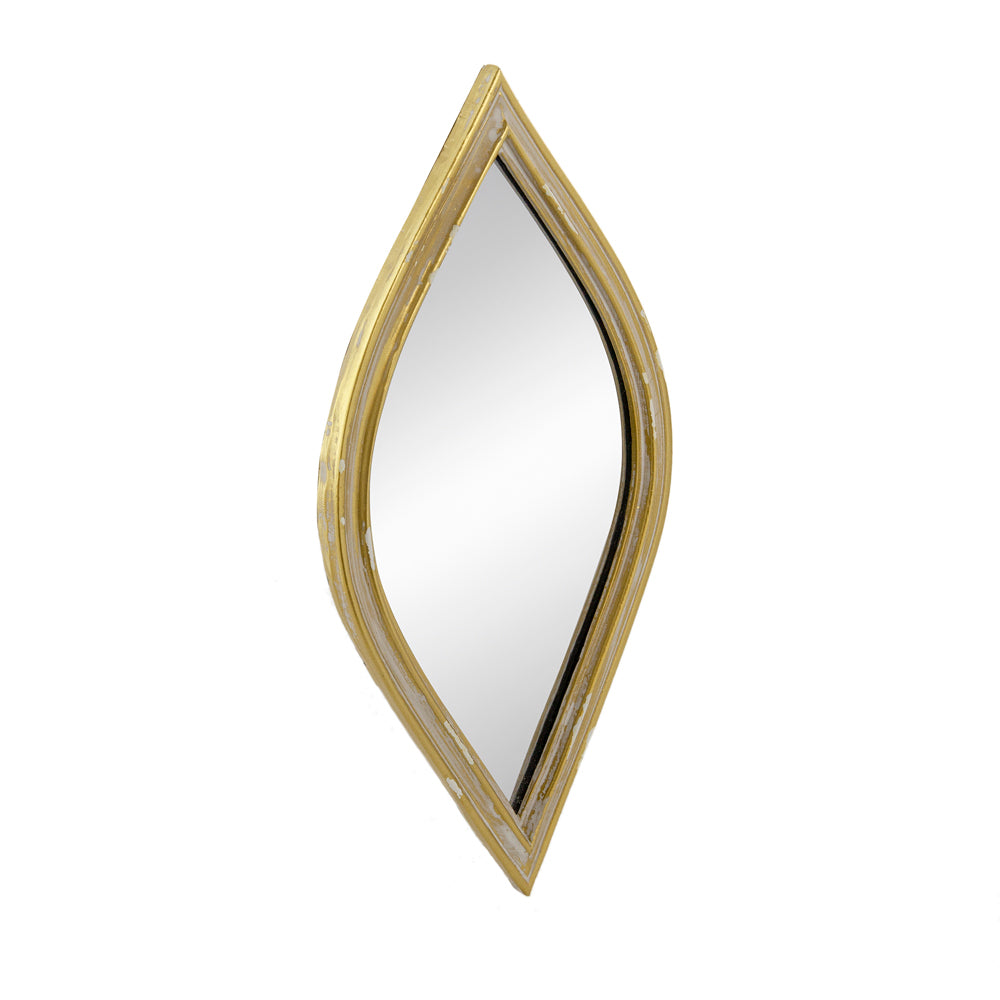 Decorative Mirror For Wall Decor, 6.5X13" Antique Gold Polyresin