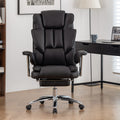 Office Chair, Big And Tall Executive Office Chair With Footrest, Leather Computer Chair, Ergonomic Reclining Chair High Back With Lumbar Support, Large Home Office Chair Black Black Pu Leather