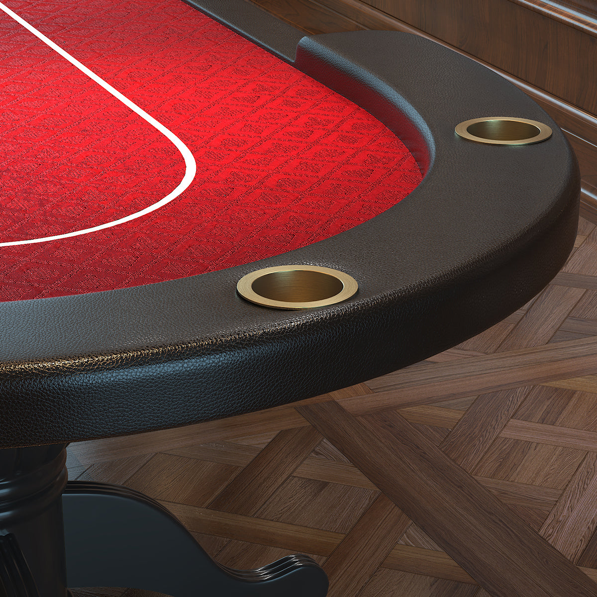 96" Oval Aura Poker Table For 10 Players Texas Holdem Poker Card With Bet Line Felt Surface Jumbo Cup Holders Red Red Primary Living Space Modern Wood
