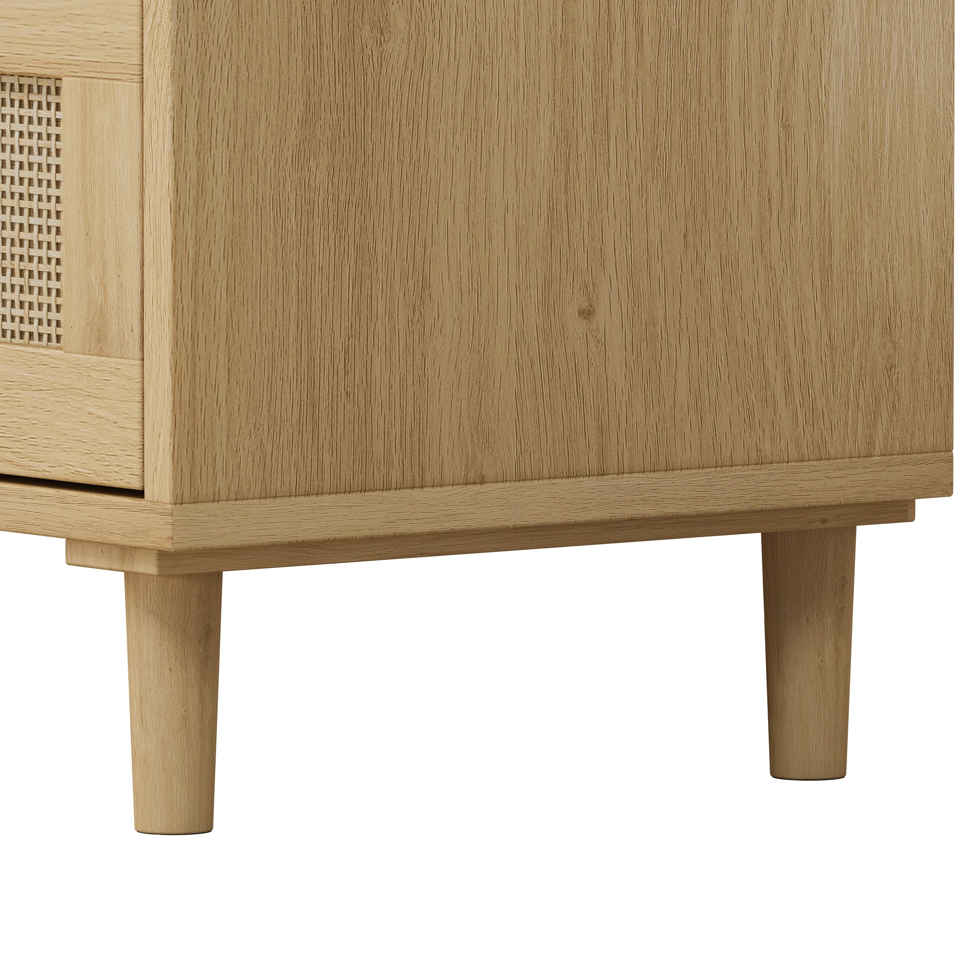 3 Drawers Rattan Storage Cabinet Rattan Drawer Set Of 2 ,For Bedroom,Living Room,Dining Room,Hallways,Oak Oak Primary Living Space Mdf