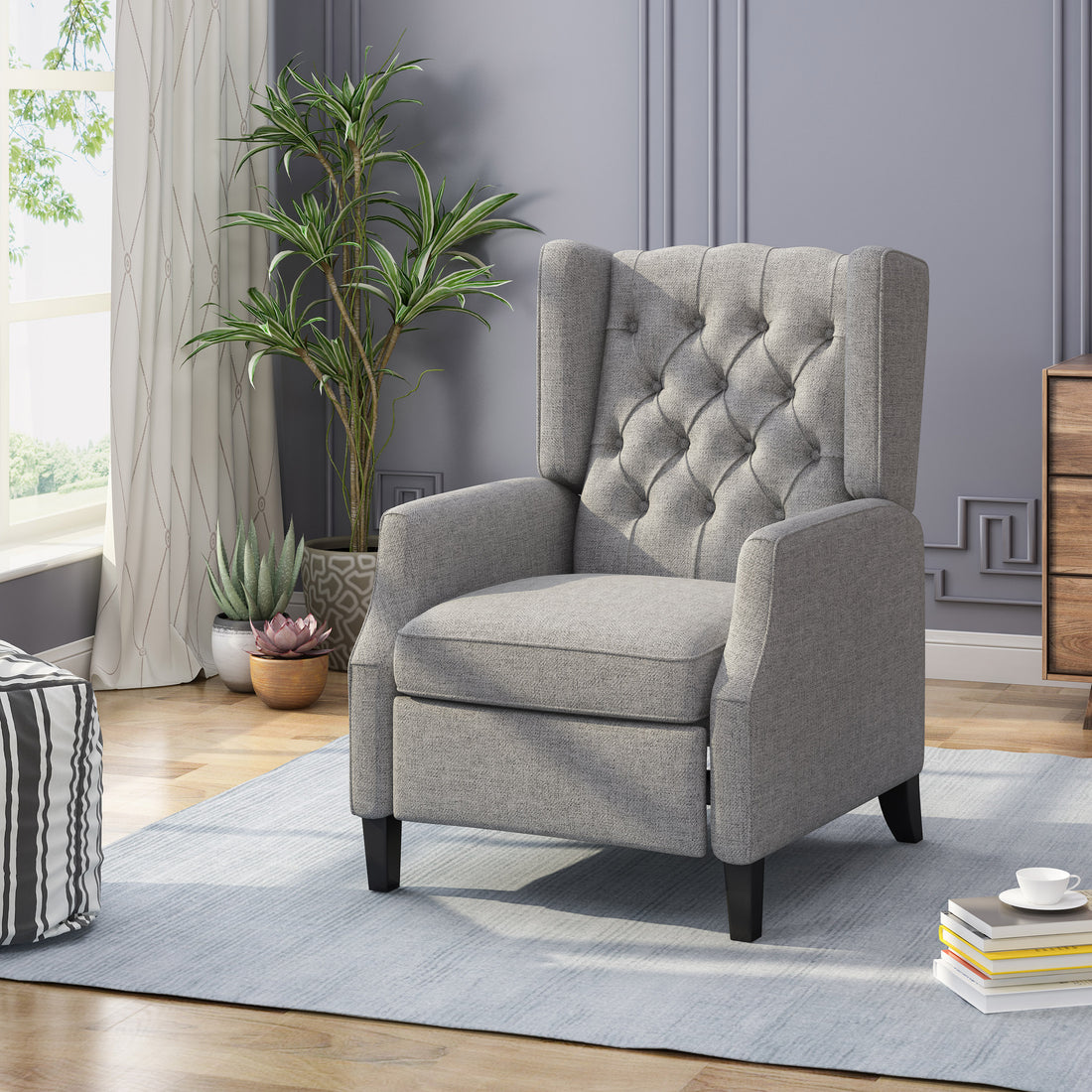 Recliner Grey Fabric