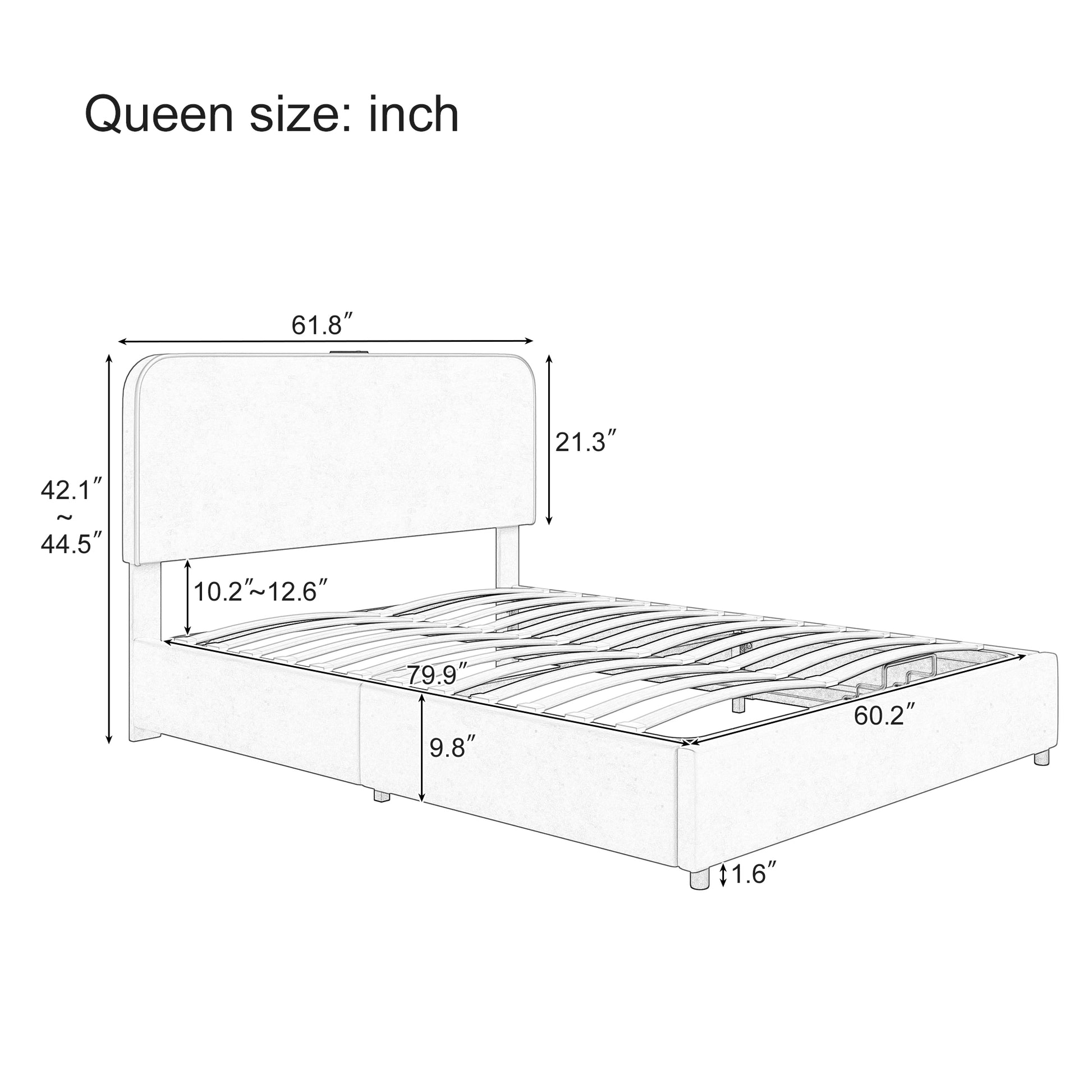 Upholstered Platform Queen Size Hydraulic Storage Bed, Lift Up Storage Bed With Rgb Led Light, Bluetooth Speaker, No Box Spring Needed, Lychee Velvet, Green Queen Green Velvet Fabric Metal