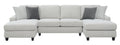 Ranger Gray Chaise Sectional Gray Foam Engineered Wood 4 Seat