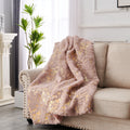 Luxury Chinchilla Faux Fur Gilded Dust Pink Throw Blanket 60