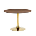 Tulip Dining Table ,Round, 80Cm Nature Wood, Dia 80, Golden Leground Table For 2 People 3 People ,1Pc Per Ctn Natural Wood Wash Mdf