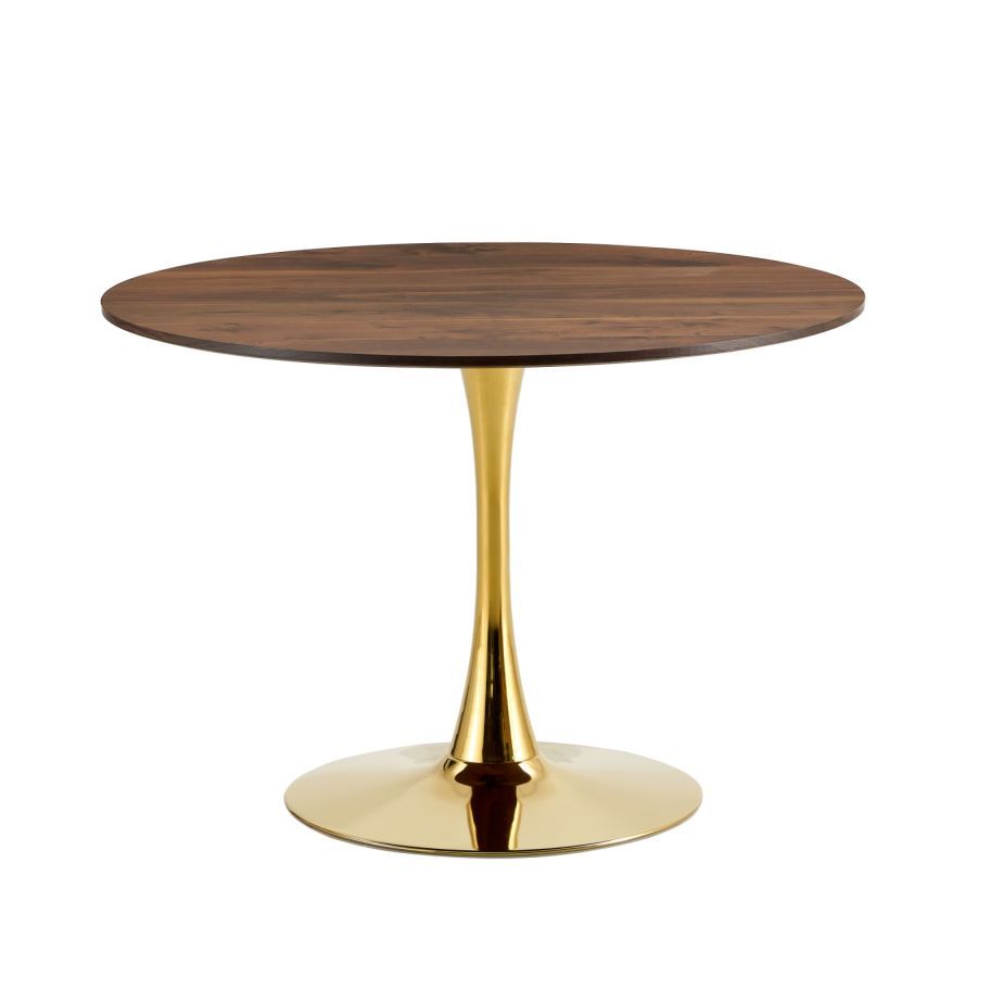 Tulip Dining Table ,Round, 80Cm Nature Wood, Dia 80, Golden Leground Table For 2 People 3 People ,1Pc Per Ctn Natural Wood Wash Mdf