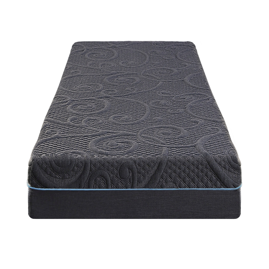 8" Twin Size Bed Mattress Gel Infused Memory Foam Hybrid Mattress, Dark Gray, Mattress In A Box, Firm Comfort Mattress Dark Gray Bedroom Foam Spring Twin