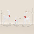Outsunny 4.5Ft 3 Piece Light Up Christmas Deer Family Set Of 3, Lighted Reindeer Christmas Decorations With 2 Led Light Modes, Stakes, Zip Ties For Indoor, Outdoor, Yard, Lawn, Silver Silver Steel