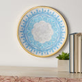 Round Transfer Light Blue Wall D Cor Blue Metal