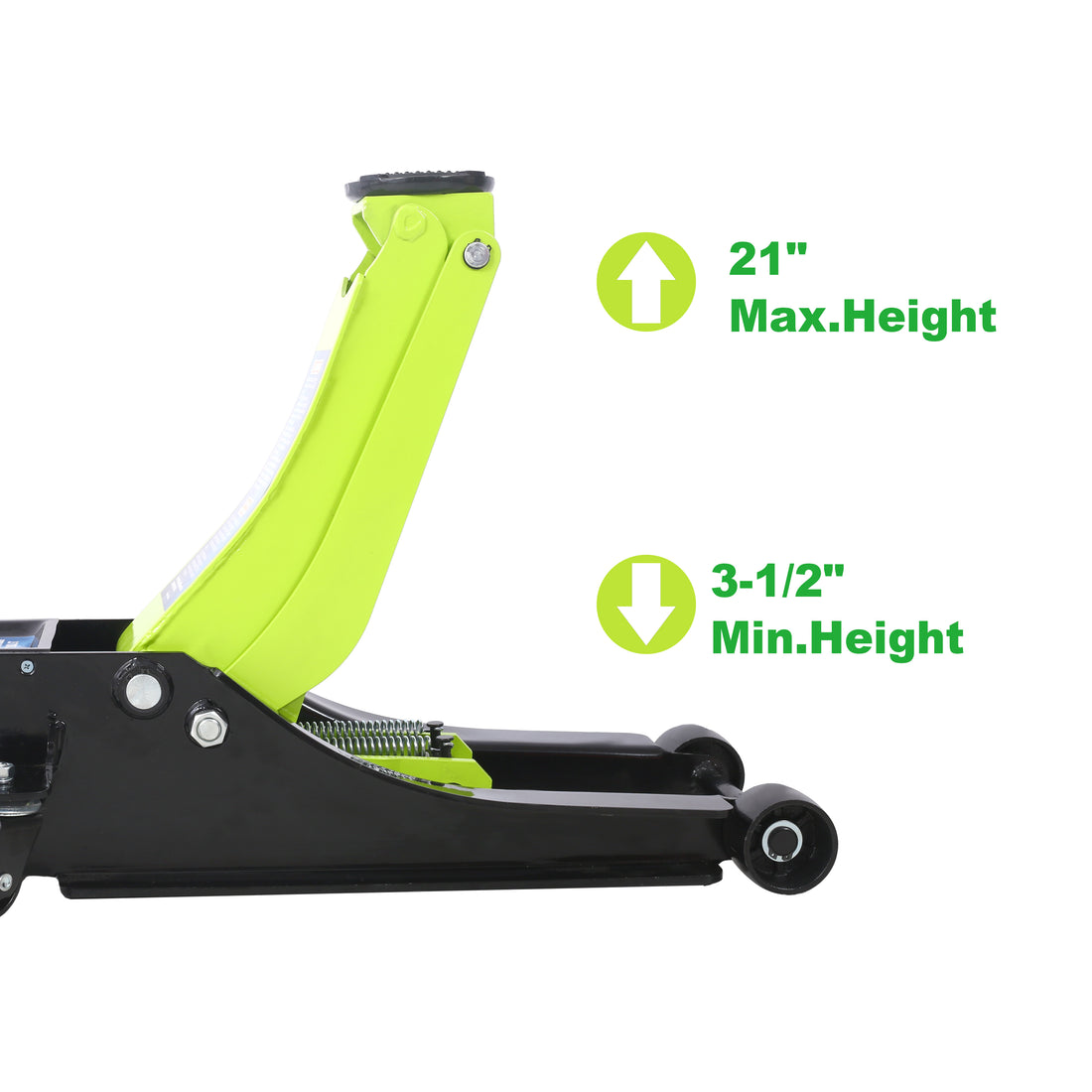 Floor Jack, 3.5 Ton Low Profile Floor Jack, Heavy Duty Steel Racing Floor Car Jack With Dual Piston Quick Lift Pump, Truck Hydraulic Jack 3.5T Dual Pump 4" 21" Green Steel