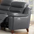 Dream Power Headrest Zero Gravity Reclining Sofa Steel Gray Memory Foam Genuine Leather 3 Seat