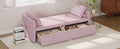 Modern Upholstered Chaise Lounger Daybed Small Single Daybed With 2 Drawers, No Mattress Needed, Perfect For Living Rooms & Home Office, Linen Fabric, Pink Pink Linen