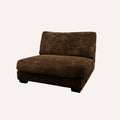 Bella Brown Corduroy Right Facing 3 Piece Sectional Brown Wood Corduroy 3 Seat