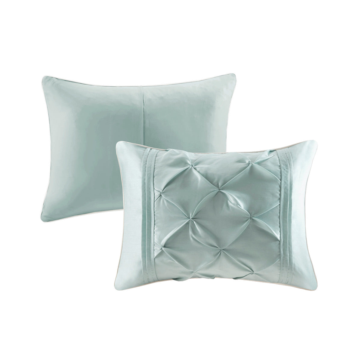 7 Piece Tufted Comforter Set Seafoam King King Seafoam Polyester