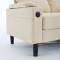 Beige Color Knock Down 3 Seat Combo Sofa With Storage Ottoman For Living Room Apartment Bedroom And Compact Room, Upholstered Sectional Couch, L Shaped Bench With A Footrest, A Individual Sto White Wood Primary Living Space Heavy Duty Pine 3 Seat Beige