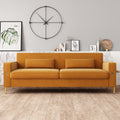 Fx P18 Or Sofa Luxury Velvet Sofa With Gold Accents Modern 3 Seat Couch With Plush Cushions, Perfect For Living Room And Office Decor Orange Velvet 3 Seat