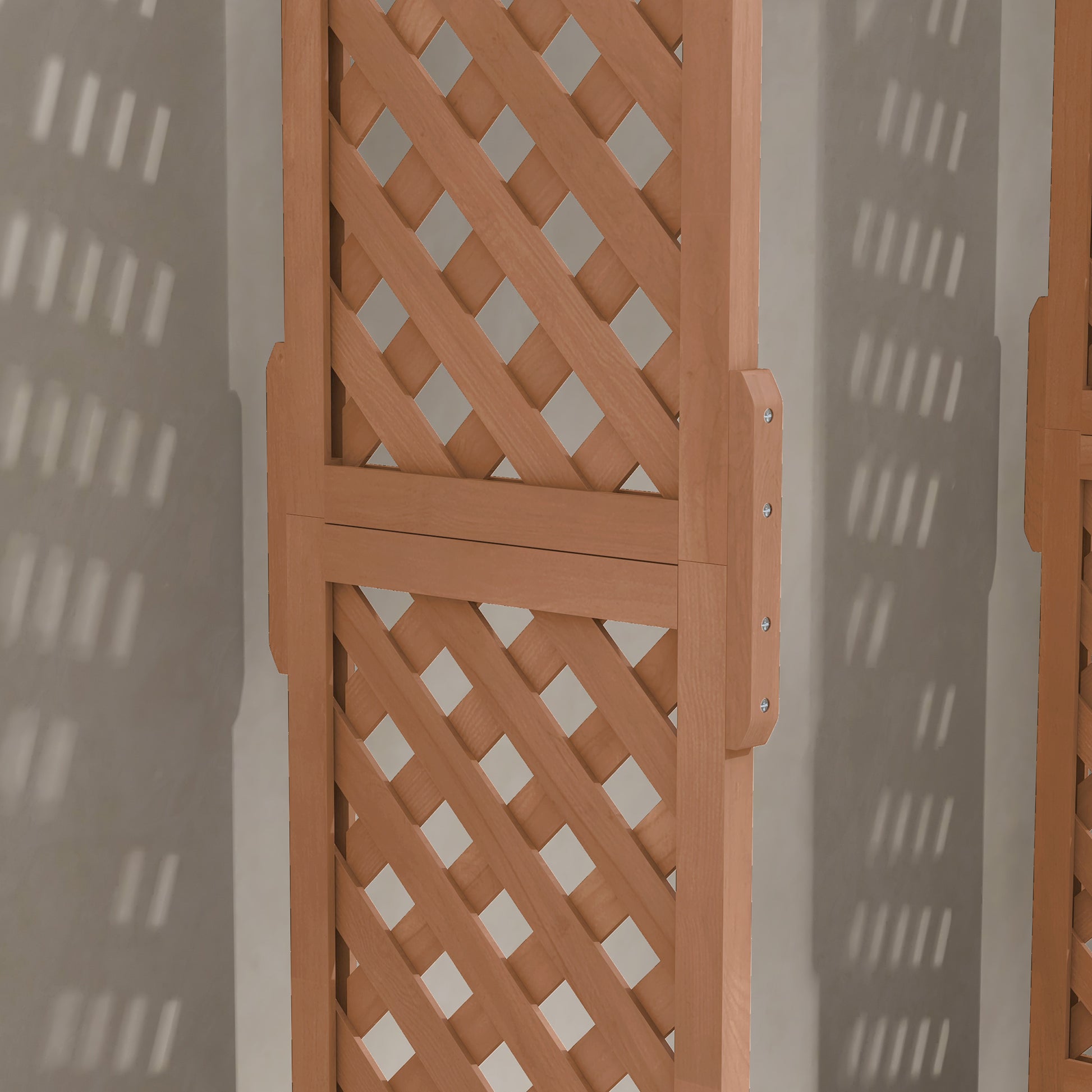 Outsunny Raised Garden Bed With Arch Trellis For Vine Climbing Plants, Hanging Flowers, 70.75" Tall Outdoor Wood Planter Box With Drainage Hole & Fabric Filter For Backyard, Patio, Brown Brown Wood