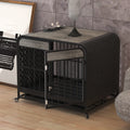 Heavy Duty Dog Crate Furniture Wooden Table Pet Dog Cage Kennel House Indoor Side End Table Decor With Removable Trays And Lockable Wheels For Small Dogs 33