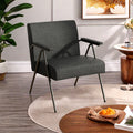 Fx P91 Bk Sofa Chair Modern Black Accent Chair With Metal Frame Stylish Upholstered Single Sofa, Perfect For Living Room, Bedroom, And Office Decor Temu Suitable Black Linen