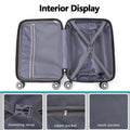 Hard Shell Abs 3 Piece Luggage Set 20 24 28 Inches , With Tsa Lock,And 360 Rotating Wheel ,Effortless Mobility Carry On Suitcase Set Men Women Silver Grey Abs