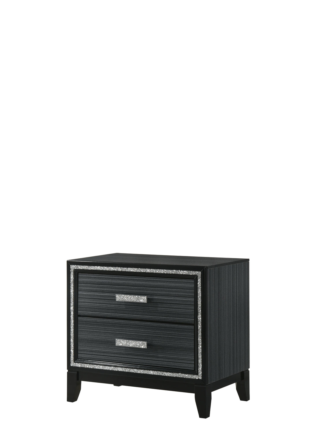 Haiden Weathered Black Finish Nightstand Black Synthetic Wood