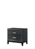 Haiden Weathered Black Finish Nightstand Black Synthetic Wood