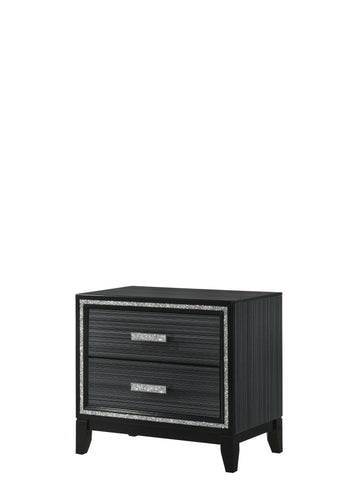Haiden Weathered Black Finish Nightstand Black Synthetic Wood
