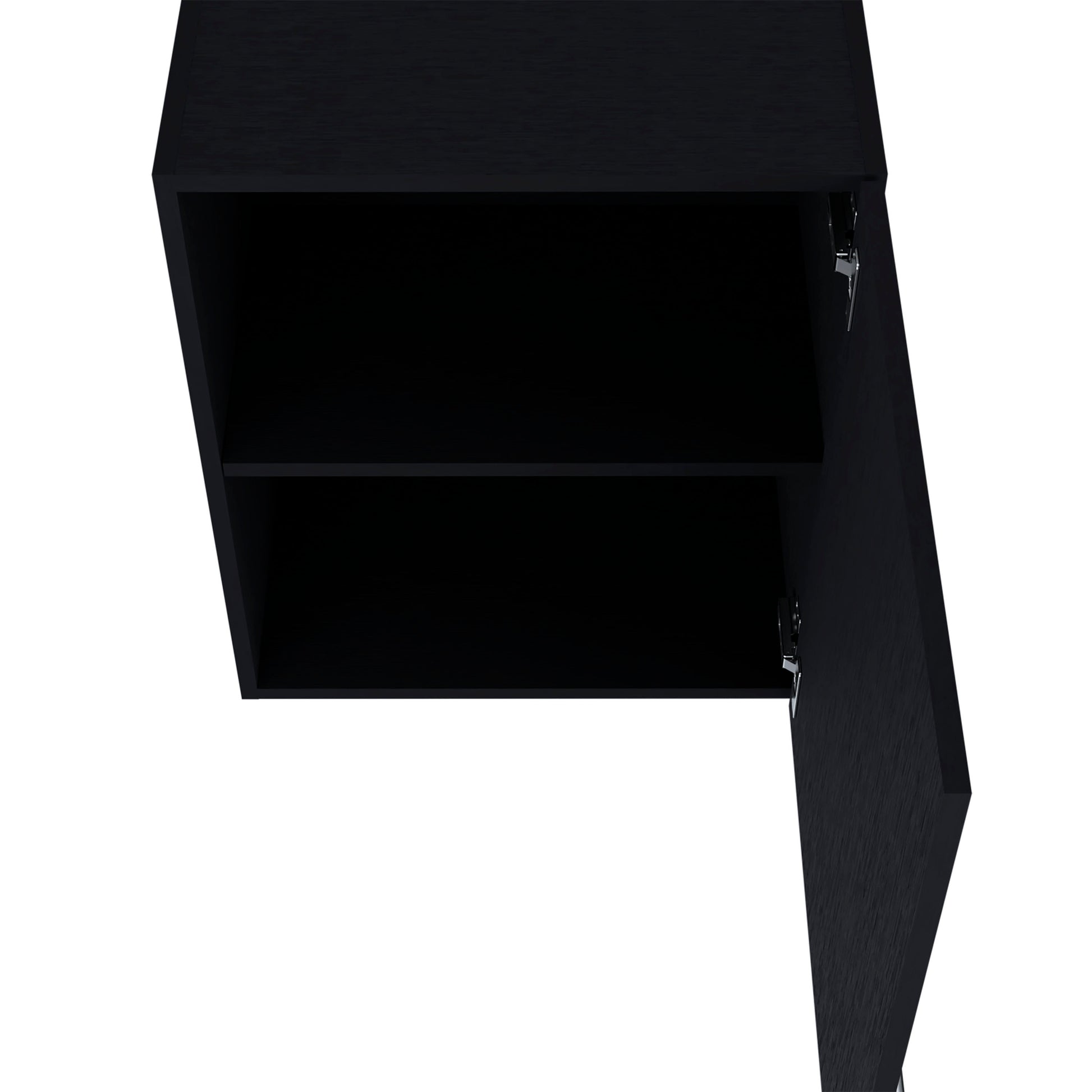 So Hi Wall Cabinet In Melamine With One Door, Black Black Contemporary,Minimalist,Modern Particle Board Melamine