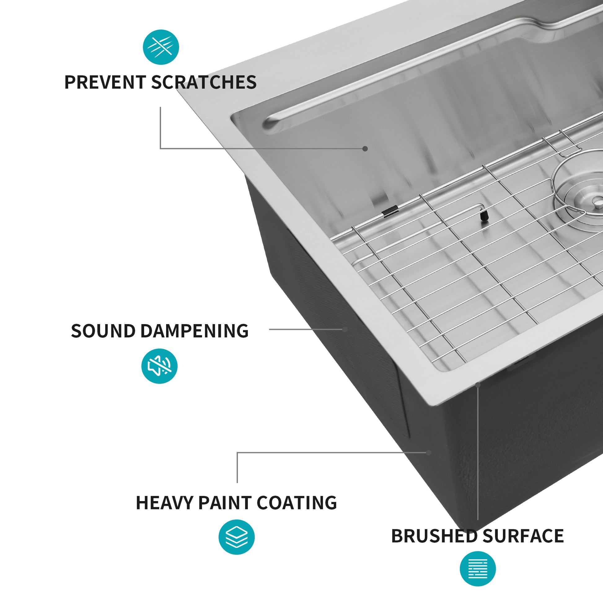 33" Drop In Kitchen Sink 33*22 Inch Kitchen Sink Drop In Topmount Single Bowl 16 Gauge Stainless Steel Ledge Workstation Kitchen Sinks Brushed Nickel Stainless Steel