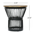 Side Table Natural Black Wood Metal