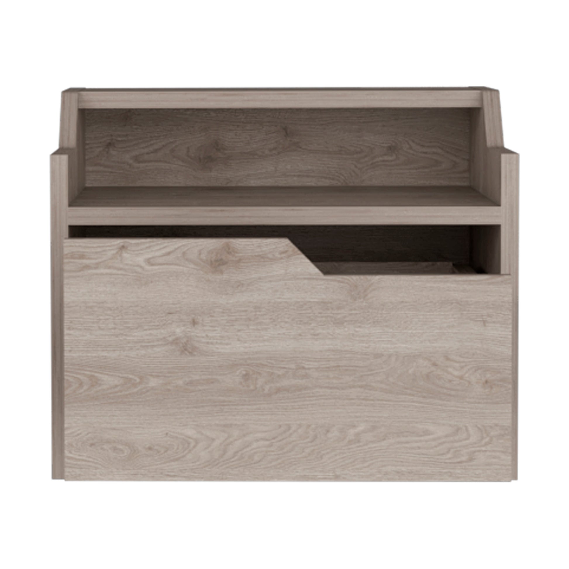 Florence Floating Nightstand With Drawer And Dual Shelf Display Beige 1 Drawer Bedroom Rectangle Shelf Mdf Engineered Wood