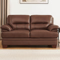 Luxor Leather Loveseat Pecan Memory Foam Genuine Leather