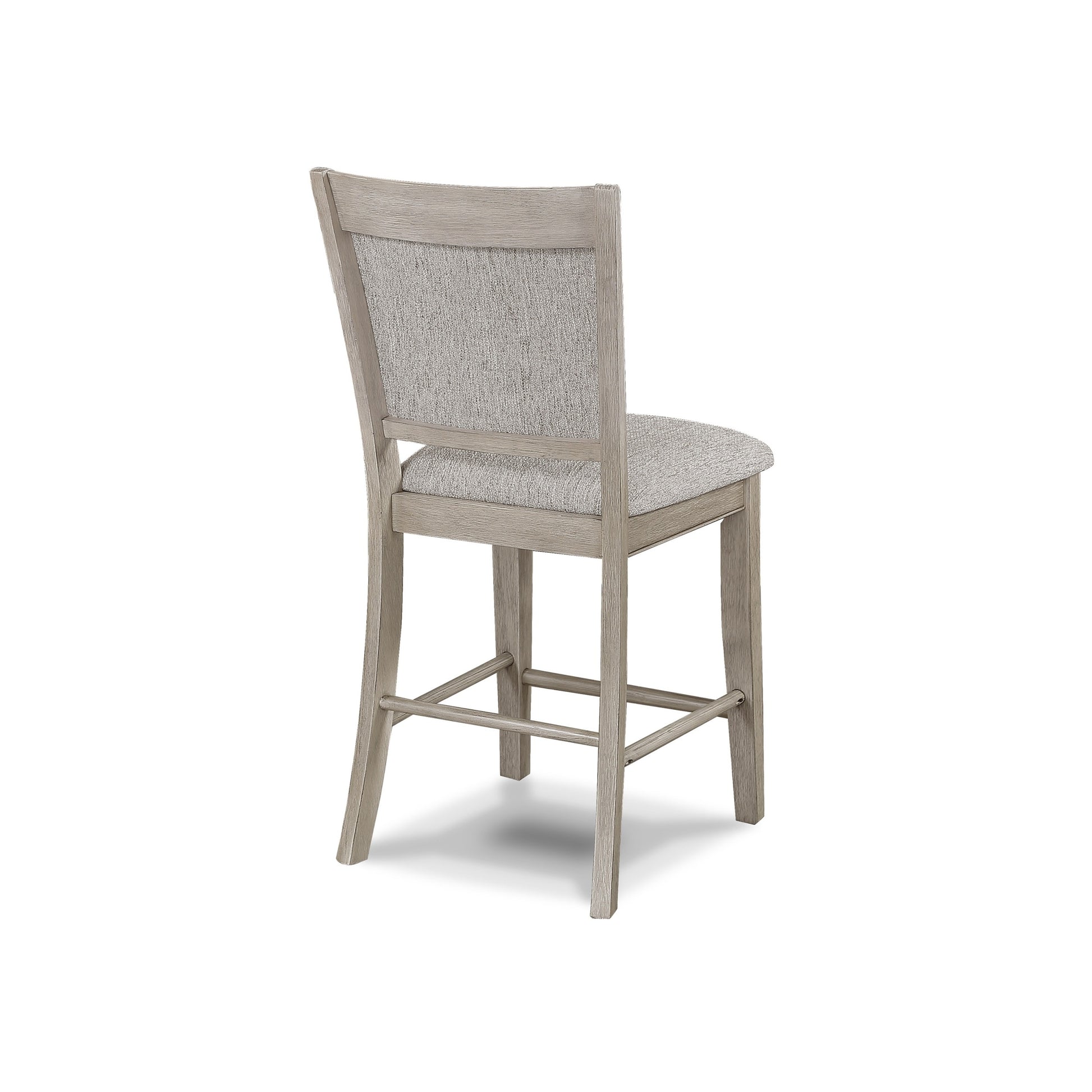 Farmhouse Style 2Pc Antique Grey Finish Counter Height Chair Bar Stool Footrest Upholstered Back Seat Wooden Dining Room Furniture Antique Gray Dining Room Contemporary,Farmhouse Dining Chairs Set Of 2 Wood
