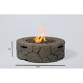 9'' H X 28'' W Fibre Reinforced Concrete Outdoor Fire Pit Charcoal Grey Stainless Steel