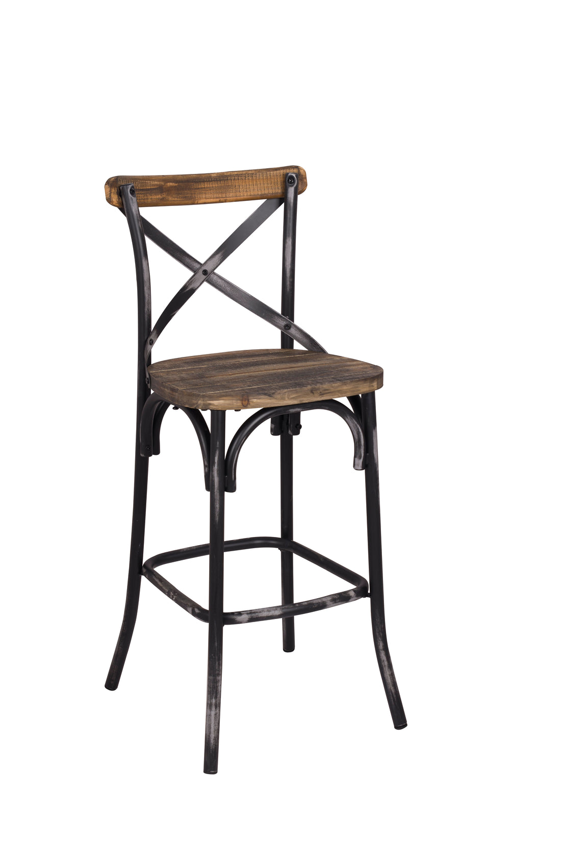 Zaire Antique Black & Antique Oak Finish Bar Chair Black,Oak Metal,Wood