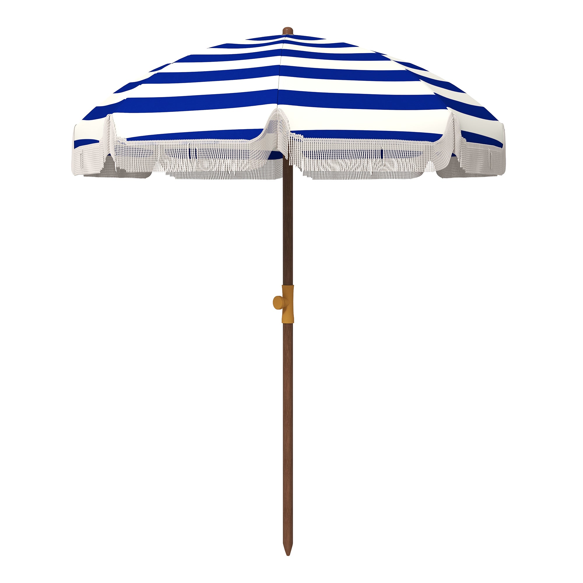 Outsunny 6.2' Portable Beach Umbrella, Uv 40 Ruffled Outdoor Umbrella With Vented Canopy, Carry Bag, Blue Stripe Blue Polyester