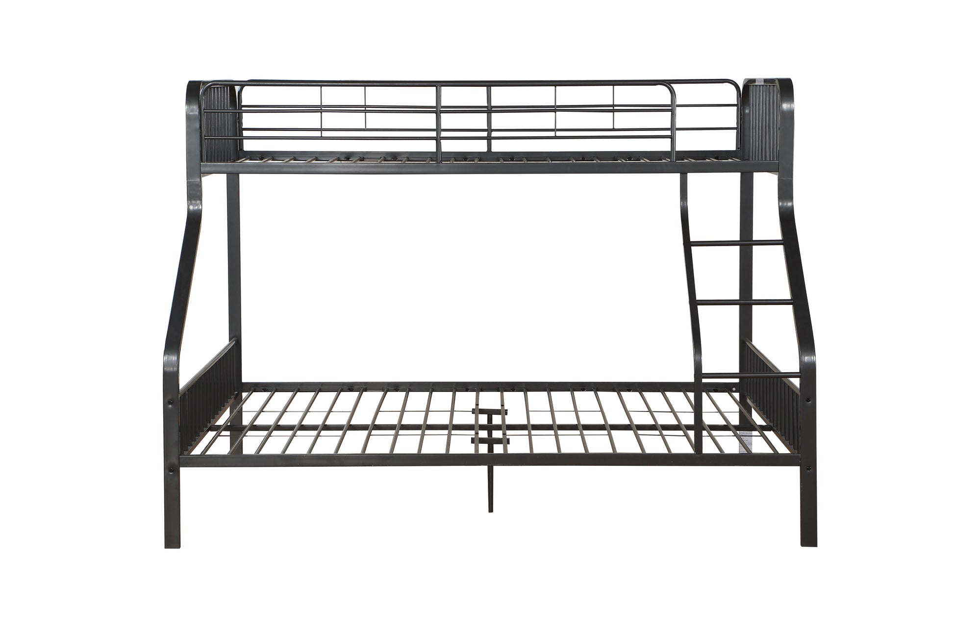Caius Gunmetal Finish Twin Xl Queen Bunk Bed Gunmetal Metal