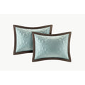 9 Piece Charmeuse Comforter Set Blue King King Blue Polyester
