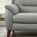 Monroe Leather Chair Silver Grey Memory Foam Genuine Leather