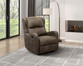 Microfiber Upholstery Brown Reclining Chair 1Pc Living Room Furniture Comfort Seating Brown Microfiber Wood Primary Living Space Solid Wood