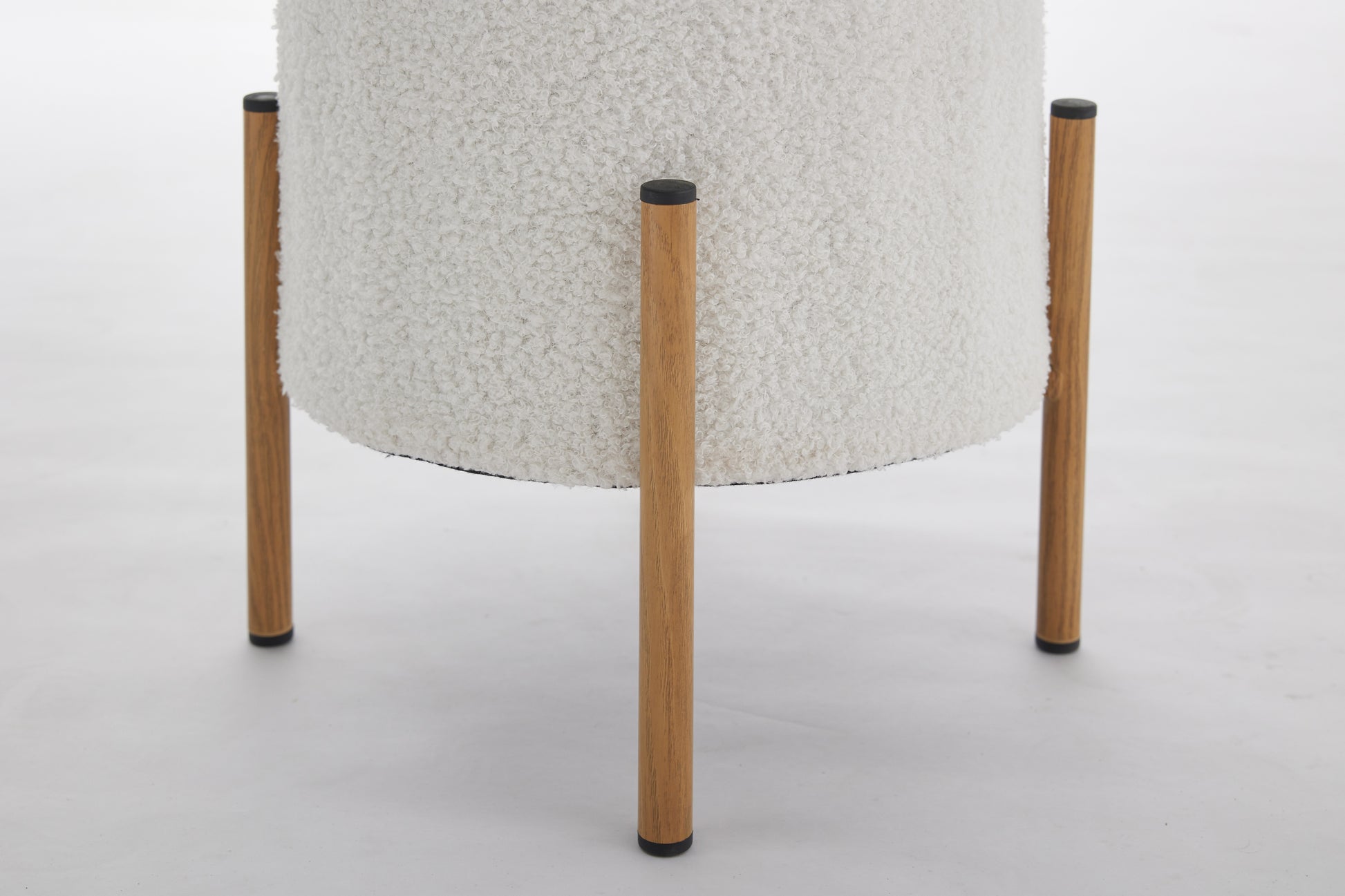 Modern Round Storage Ottoman, Ottoman Foot Stools With Metal Base, Ottoman Footstool With Removable Lid Storage Ottoman For Living Room, Bedroom, Makeup Room White White Upholstered