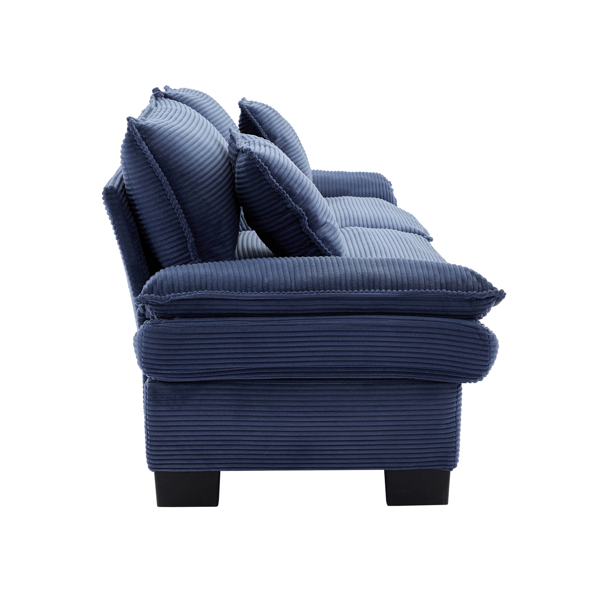 Corduroy Sofa Sleeper Couch Loveseat Sofa With Pillows Comfy Upholstered Deep Seat Sofa For Bedroom,Living Room,Apartment,Office,Dorm Blue Corduroy Blue Foam Upholstered 2 Seat