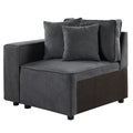 Grey Left Facing Loose Back Accent Chair Grey Primary Living Space Modern Pine Wood Fabric