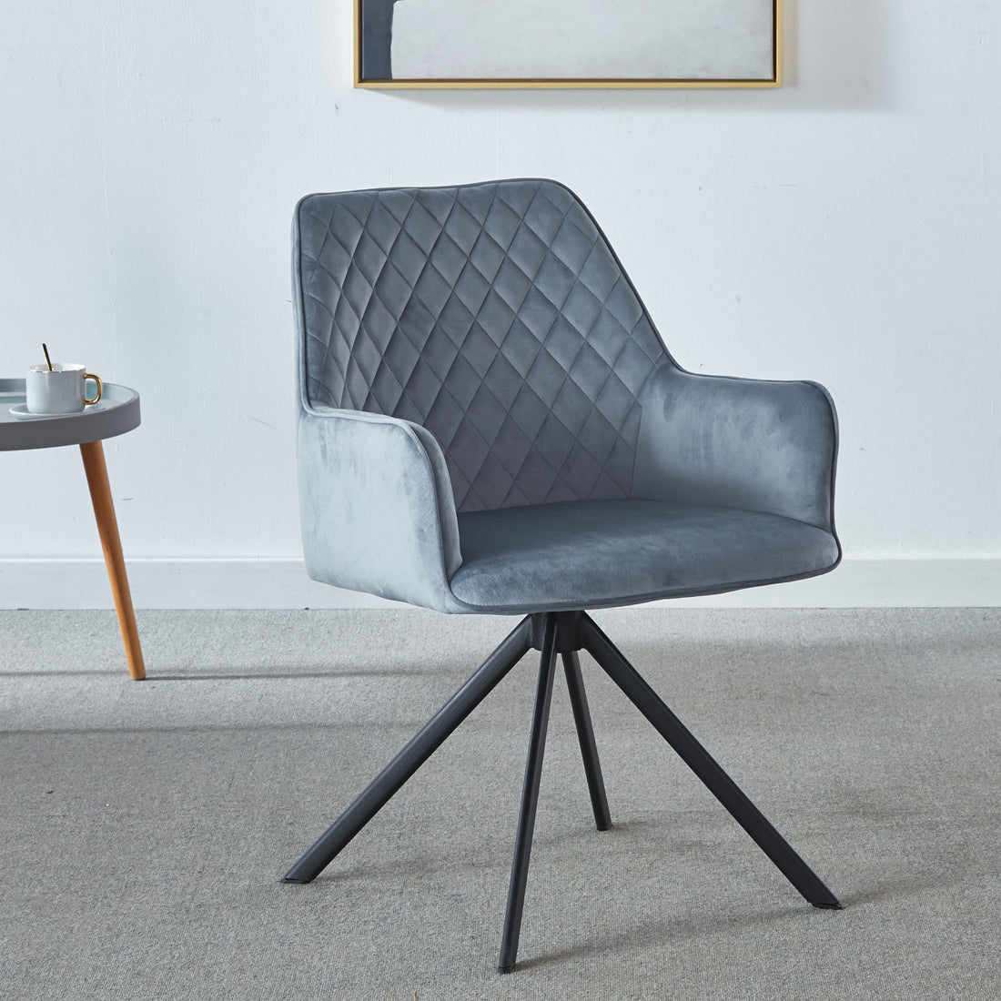 Accent Chair, Dining Chair Upholstered Backrest Seat Chairs For Home Kitchen Living Rooms Velvet Upholstered Contemporary Vanity Chair Blue Velvet