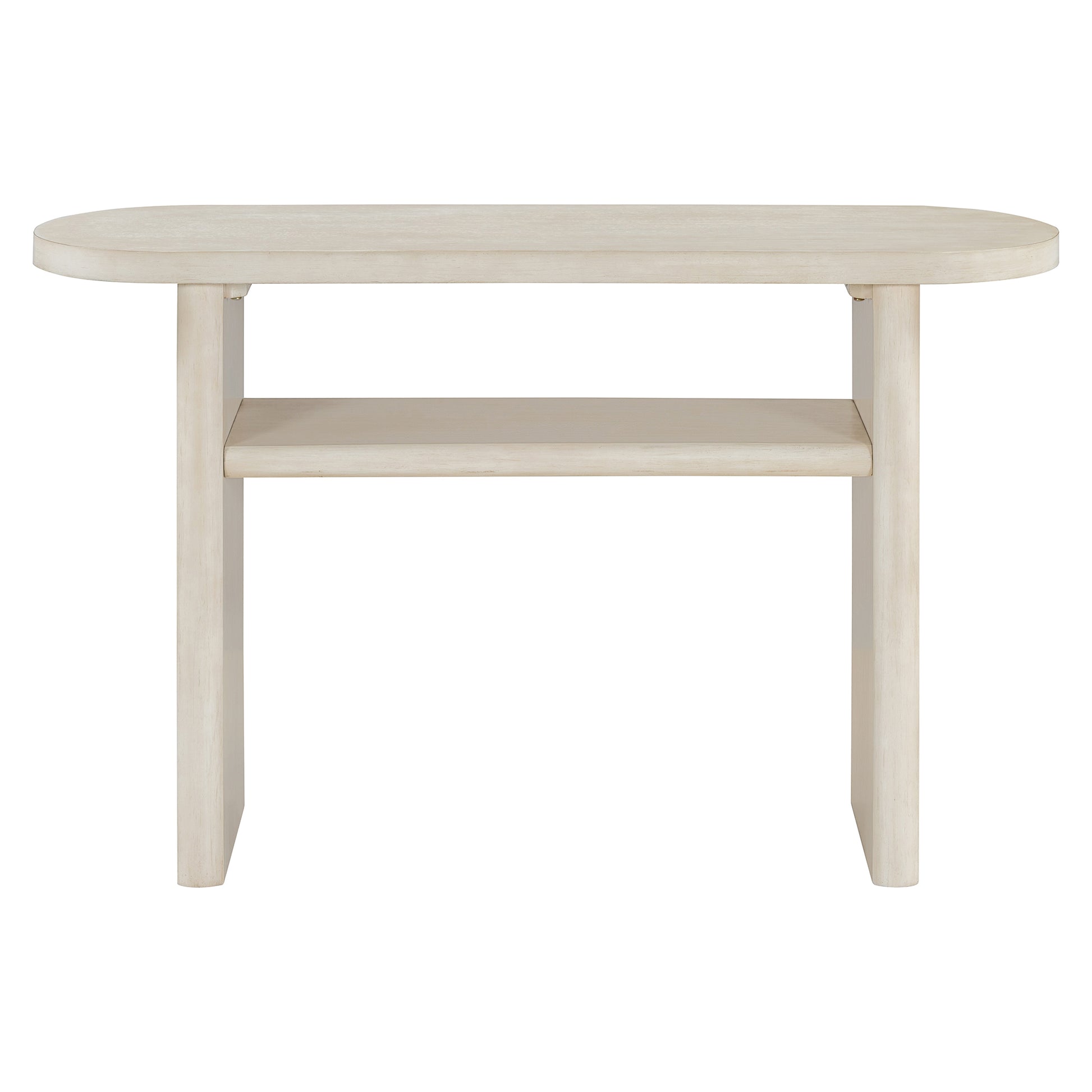 Elegant Minimalist Console Table With Rounded Edges And Sturdy Shelf Design For Entryway, Living Room Gray Wash Gray Wash Solid Wood Mdf