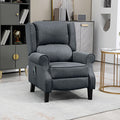 Homcom Vibrating Massage Recliner Chair For Living Room, Reclining Wingback Single Sofa With Heat, Linen Fabric Push Back Accent Chair With Footrest, Side Pocket, Charcoal Gray Charcoal Grey Linen